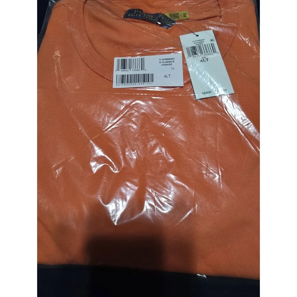 Polo Ralph Lauren Classic Fit Short Sleeve Orange Tee w/ White Pony 4XLT NWT